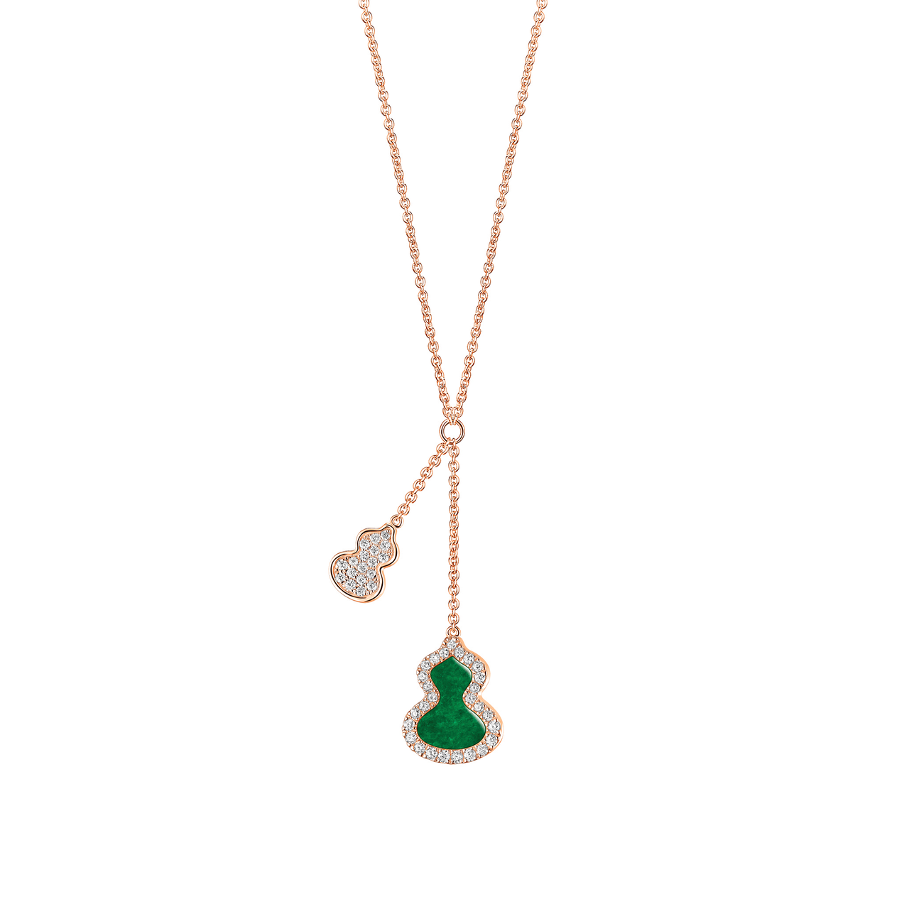Jade top rose necklace